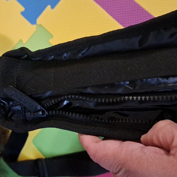 LeSportsac Deluxe Everyday Bag in a black shine or patent finish. - Picture 8 of 13